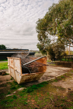 renovation project, the metal skip