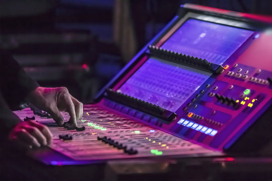 working on a sound mixer