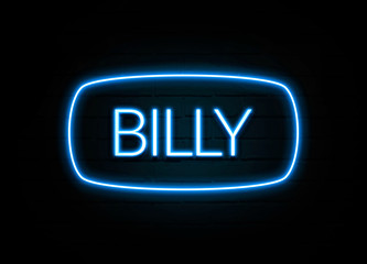 Billy  - colorful Neon Sign on brickwall
