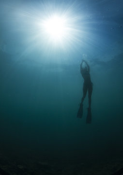 Free diving in Amed, Bali