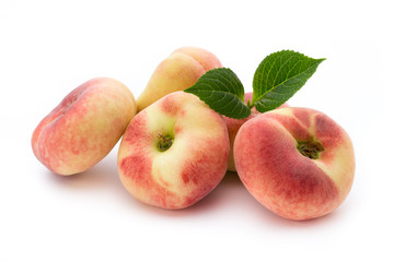 Peach. Fruit with isolated on white background.
