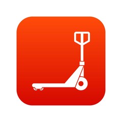 Hand truck icon digital red