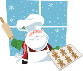 Santa baking cookies