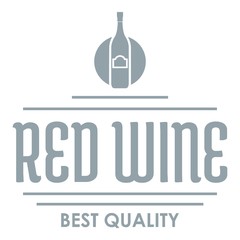 Red wine logo, simple gray style