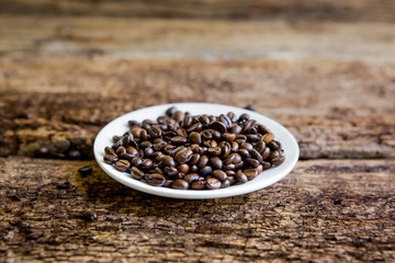 Coffee. Coffee beans. Coffee cup with coffee beans