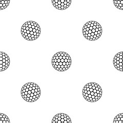 Black and white golf ball pattern seamless black