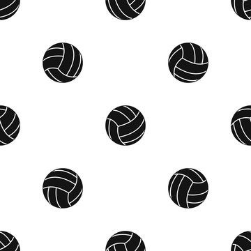 Black volleyball ball pattern seamless black