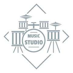 Instrument studio logo, simple gray style