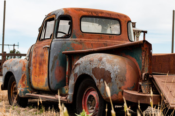 Abandoned rusted vintage truck