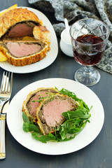 Homemade Christmas Beef Wellington with a Pastry Crust
