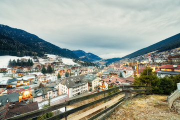 sunset on alpine village