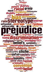 Obraz premium Prejudice word cloud