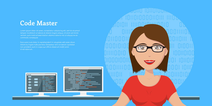 programmer woman character