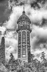 Obraz premium Water tower on Tibidabo hill, Barcelona, Catalonia, Spain