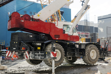 A construction crane in a construction site