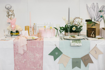 Wedding table setting.