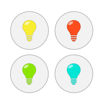 Light bulbs. Bulb icon set