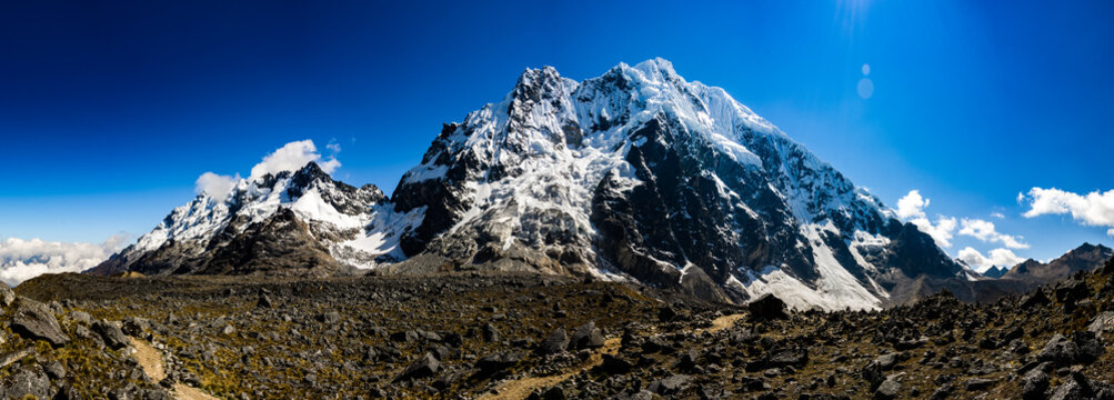 snow capped mountain panorama