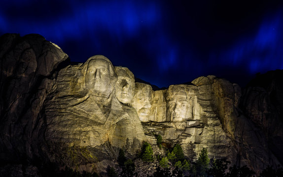 Mount Rushmore At Night