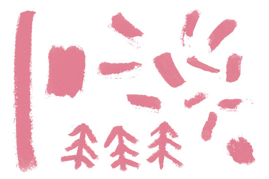 Pink sign of spruce with natural raw grunge lipstick texture