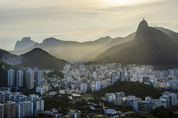 Aerial view of buildings on the beach front, Botafogo, Guanabara Bay, Rio De Janeiro, Brazil