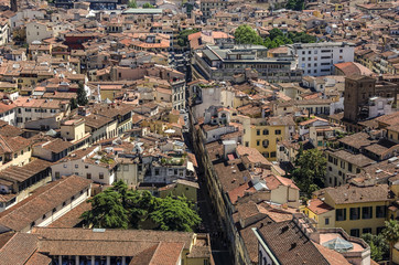 Fototapeta na wymiar Italian red roofs in Florence, Tuscany, Italy.
