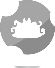 cloud button, web icon isolated on white
