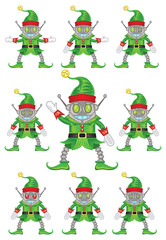 Elfos robot navideños