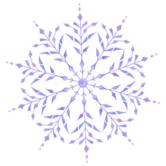 Hand painted Decorative Watercolor Snowflake