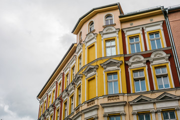 yellow and brown corner house at berlin