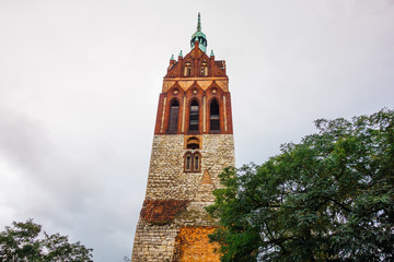 old church tower on a cloudy day