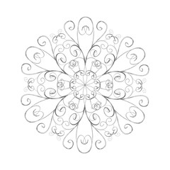 Silver snowflake in oriental style