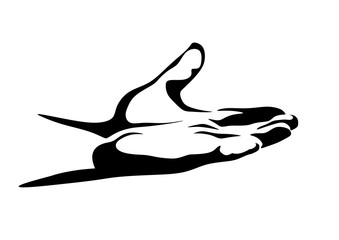 Helping hand(a stylized graphic of a male hand offering help)