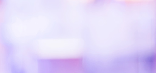 Blurred background, purple festive light abstract bokeh background, banner