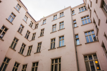 Fototapeta premium typical german apartment house backyard