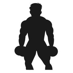 icon of bodybuilder, vector illustration