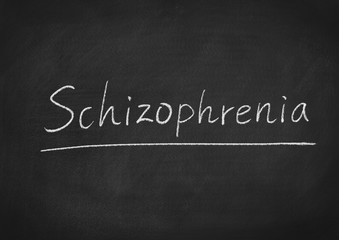 schizophrenia concept word on a blackboard background