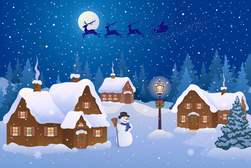 Christmas night village