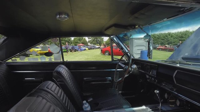 classic car leather interior gimbal 4k