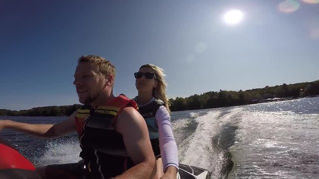 seadoo couple selfie cruising front angle