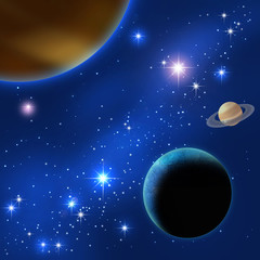 土星　惑星　太陽系　銀河 © chris