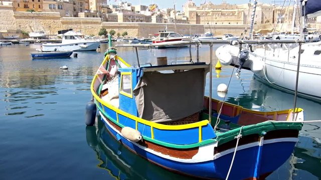 View on Malta bay between Kalkara and Birgu.
