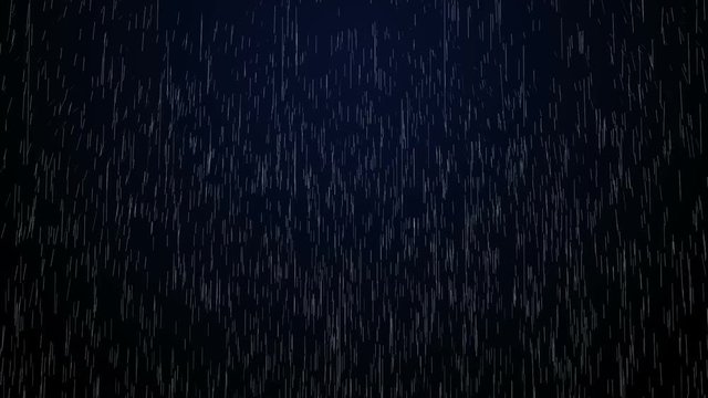 Falling raindrops footage animation in real time on black background