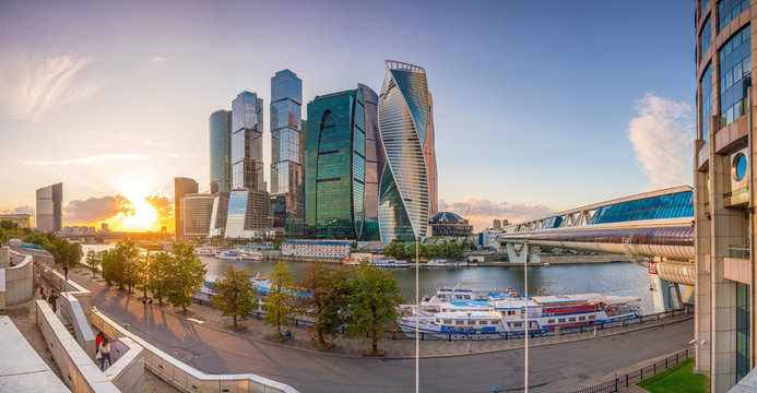 Modern skyscrapers of Moscow city skyline
