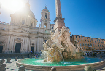 Fountain of the Four Rivers. Piazza Navona, Rome. Italy