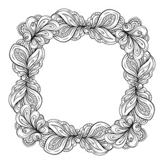 Vector floral doodles frame