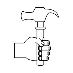 hand with hammer  vector illustration