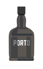 Porto in black glossy bottle with silver sign