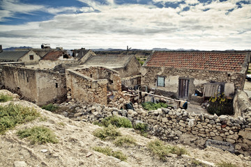 Fototapeta premium View of old buildings and villages on Cape Verde