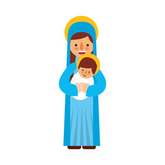 virgin mary holding baby jesus christian and christmas